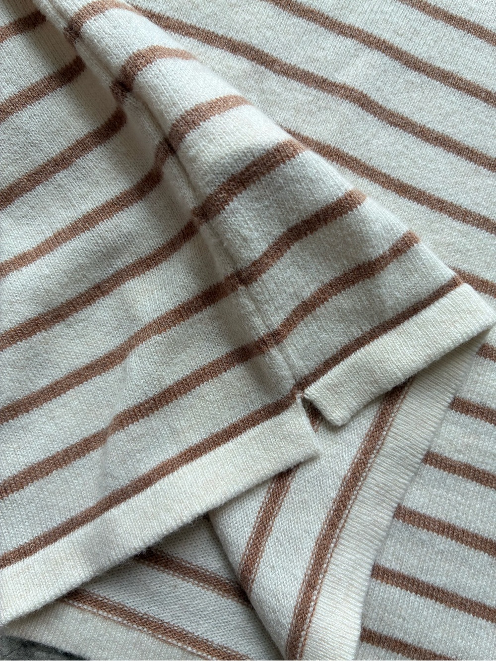 Zara Kids Cream & Brown Striped Short Sleeve Knit Top - Picture 4 of 7